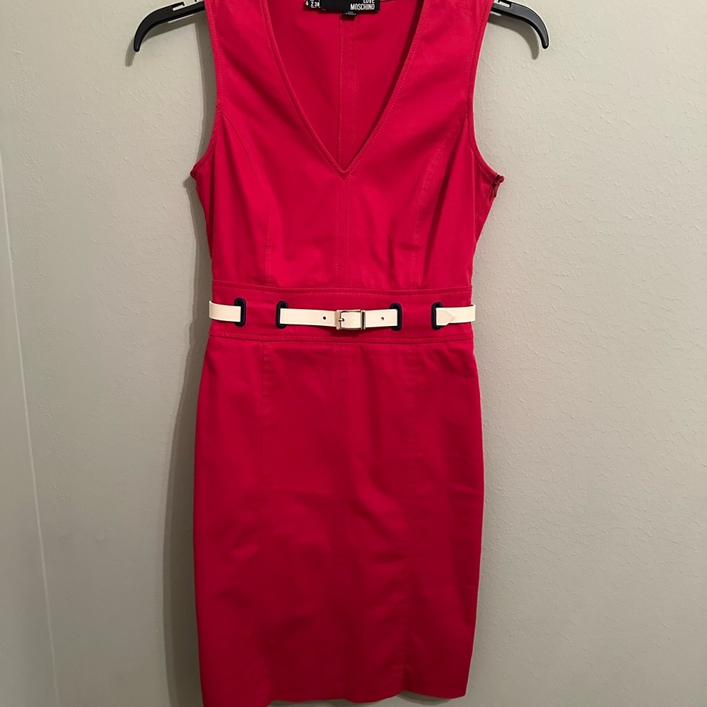 Love Moschino Red Cotton Dress – Size 2 / 38